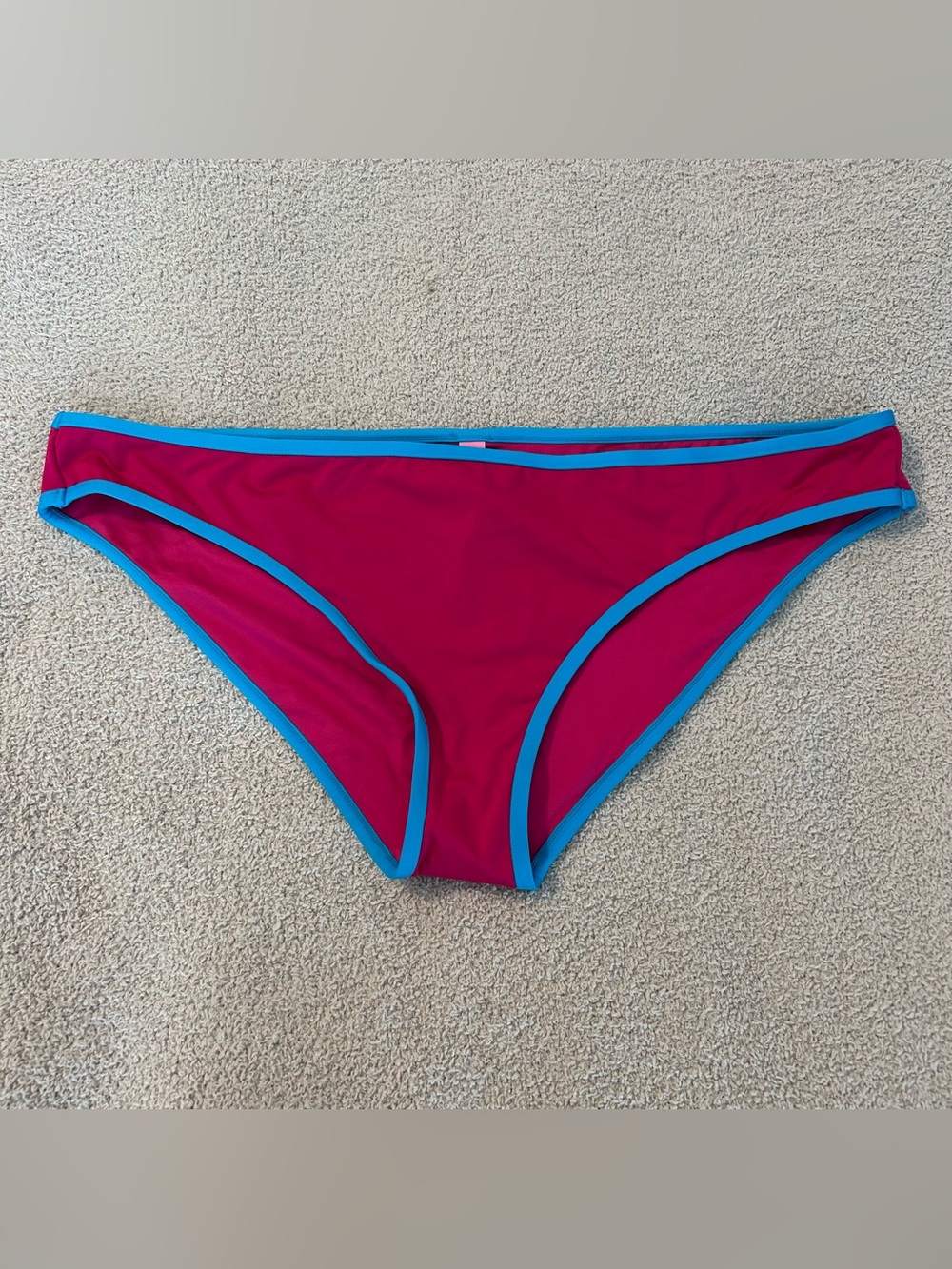 New Victorias Secret Pink and Blue XL Brazilian Swim Bikini Bottom Swimsuit